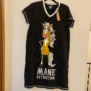 New Lazy one Pajama night shirt PJ sleep wear with horse